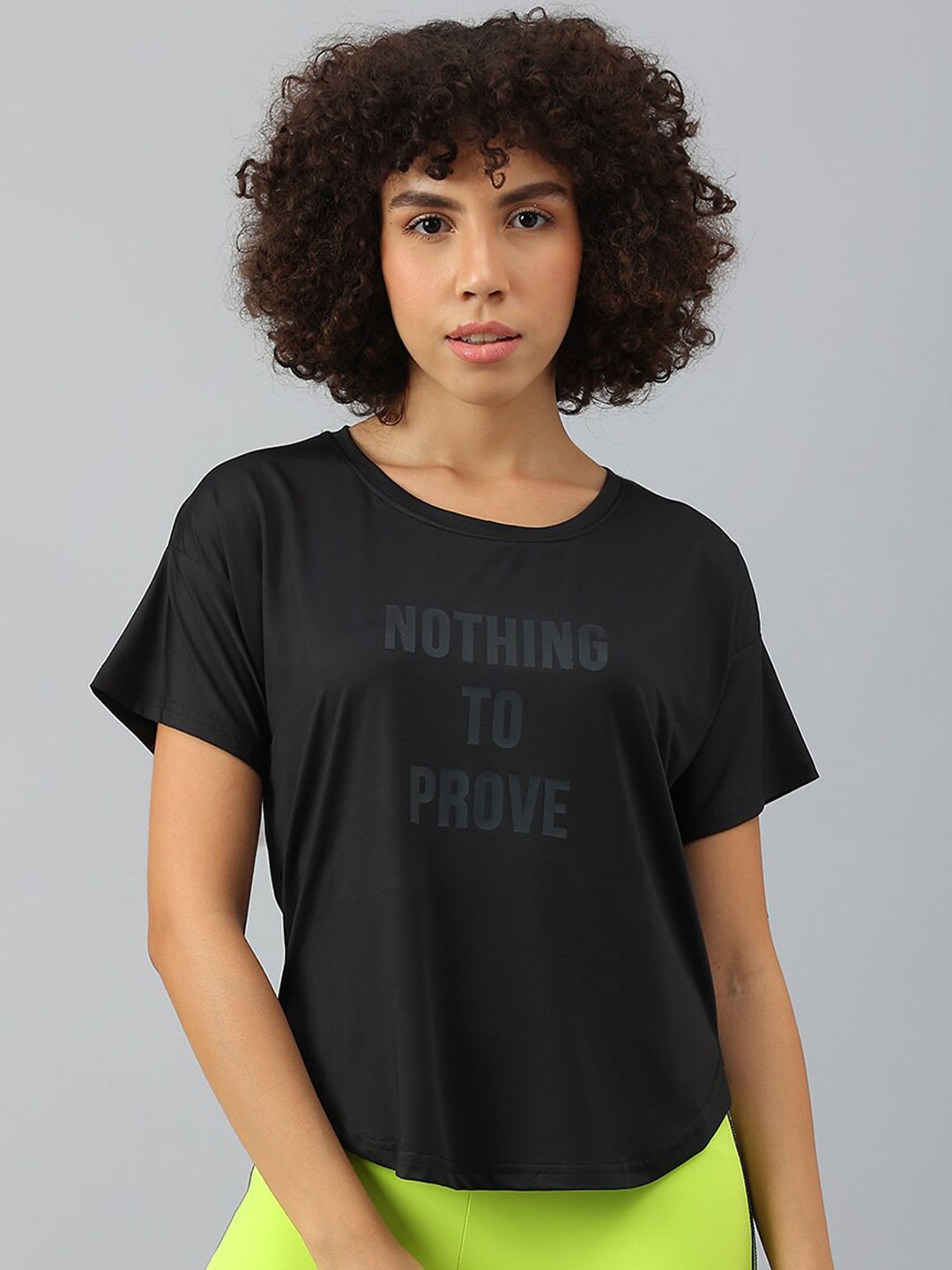 MKH Women Typography Printed Dri-FIT Sports T-shirt - Distacart