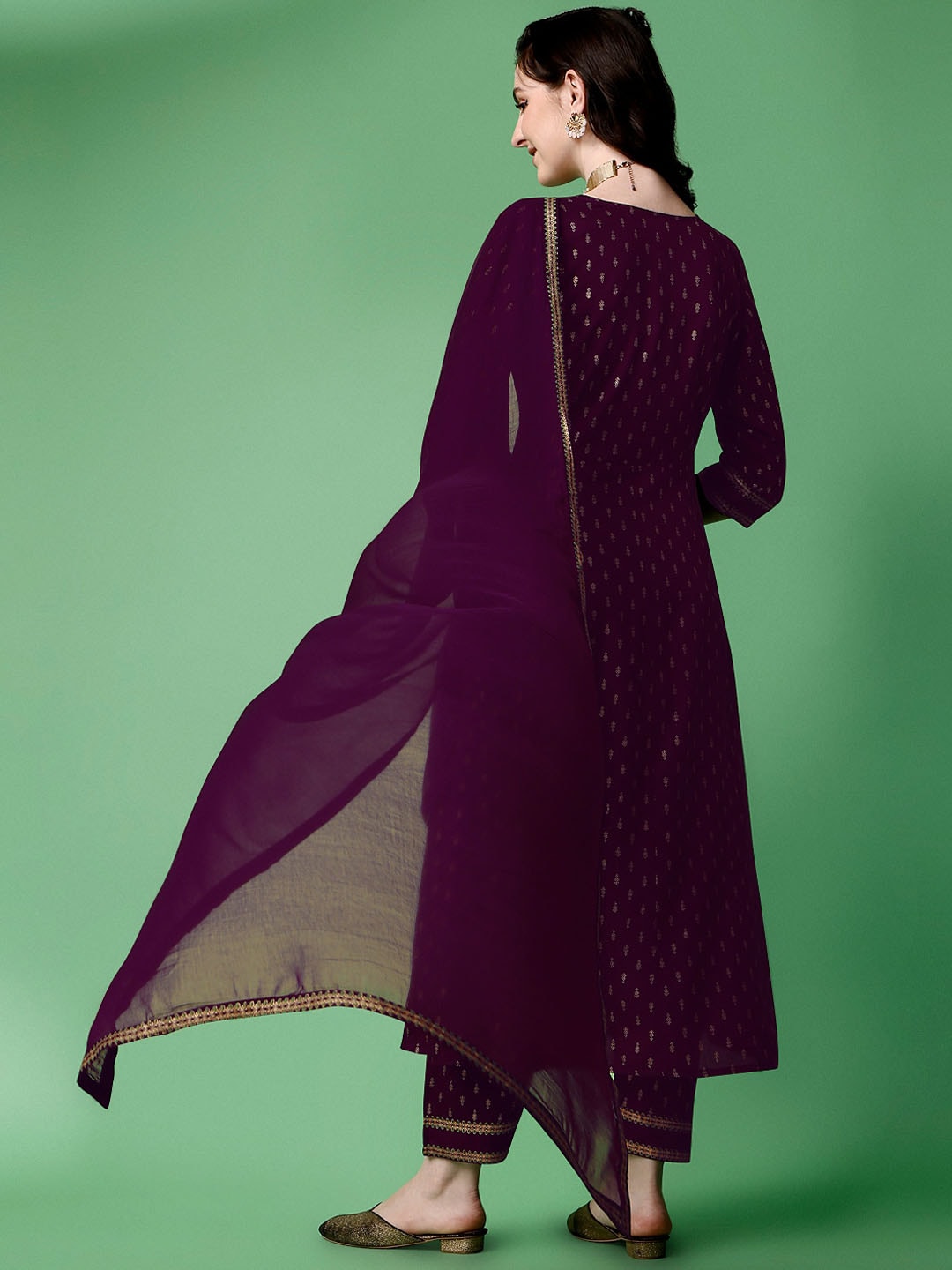 Kalini Woven Design Kurta with Trousers & Dupatta - Distacart