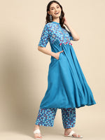 Thumbnail for Sangria Women Bandhani Printed Kurta with Palazzos & Scarf - Distacart