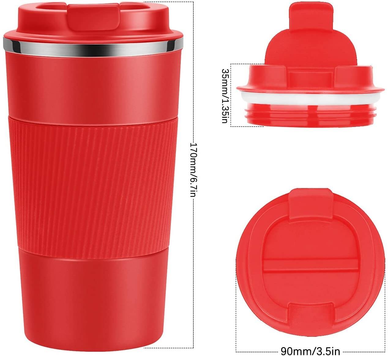 Wosta Insulated Travel Coffee Mug Tumbler 2.0 - 510ml (Red) - Distacart
