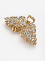 Thumbnail for Panash Women Gold-Toned & White Embellished Claw Clip - Distacart