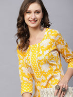 Thumbnail for Kalini Floral Printed Round Neck Kurta with Trousers - Distacart