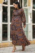 Thumbnail for Juniper Women's Multi Chiffon Printed Flared Dress - Distacart