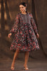 Juniper Women Black Chiffon Printed Flared Dress - Distacart