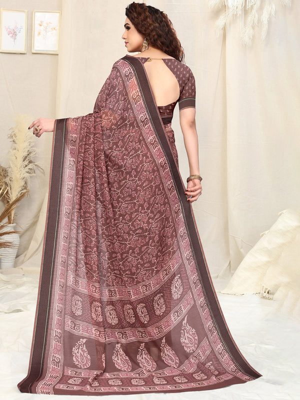 Kalini Floral Block Print Saree - Distacart