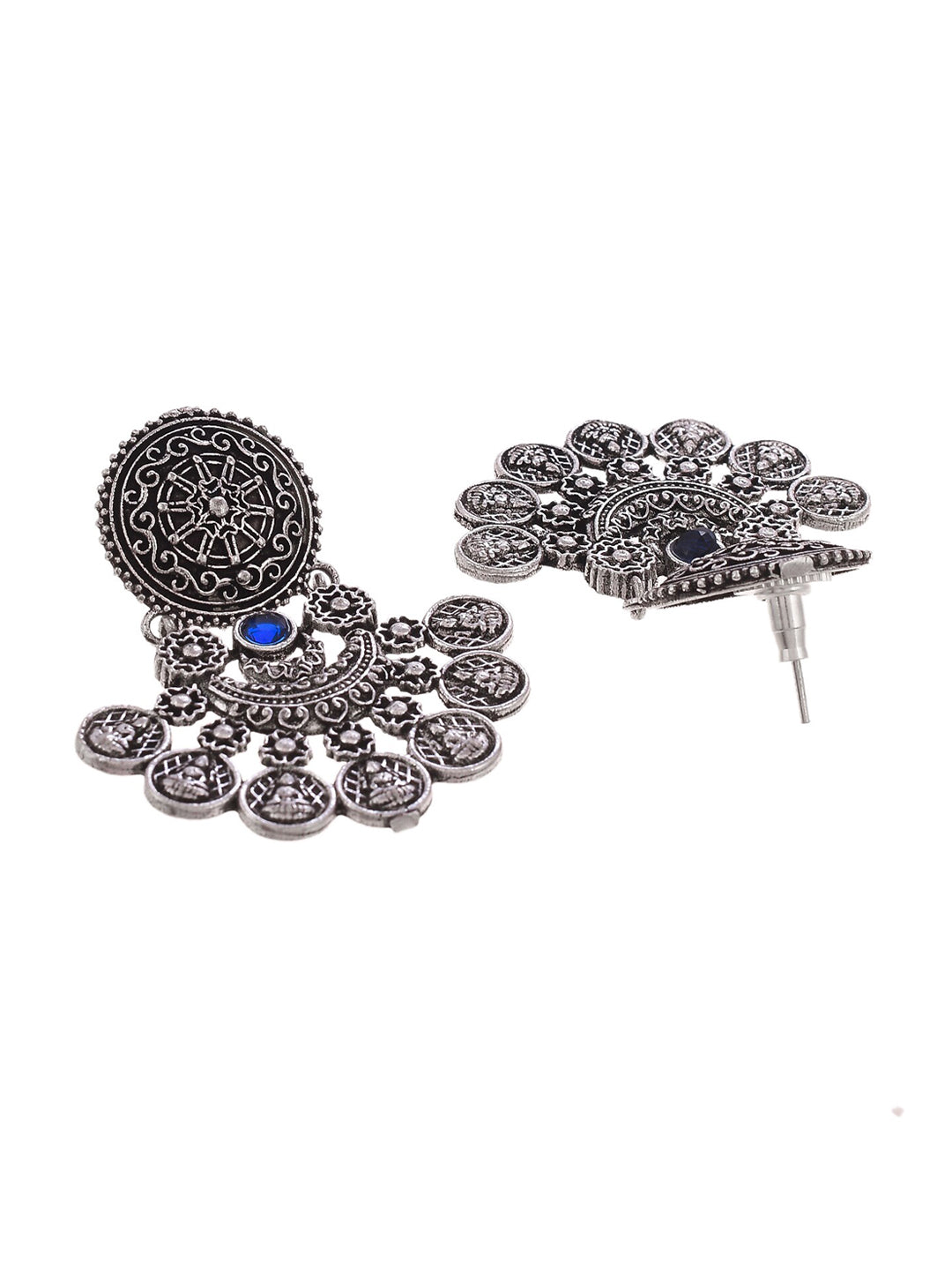 Shoshaa Silver-Toned Classic Chandbalis Earrings - Distacart