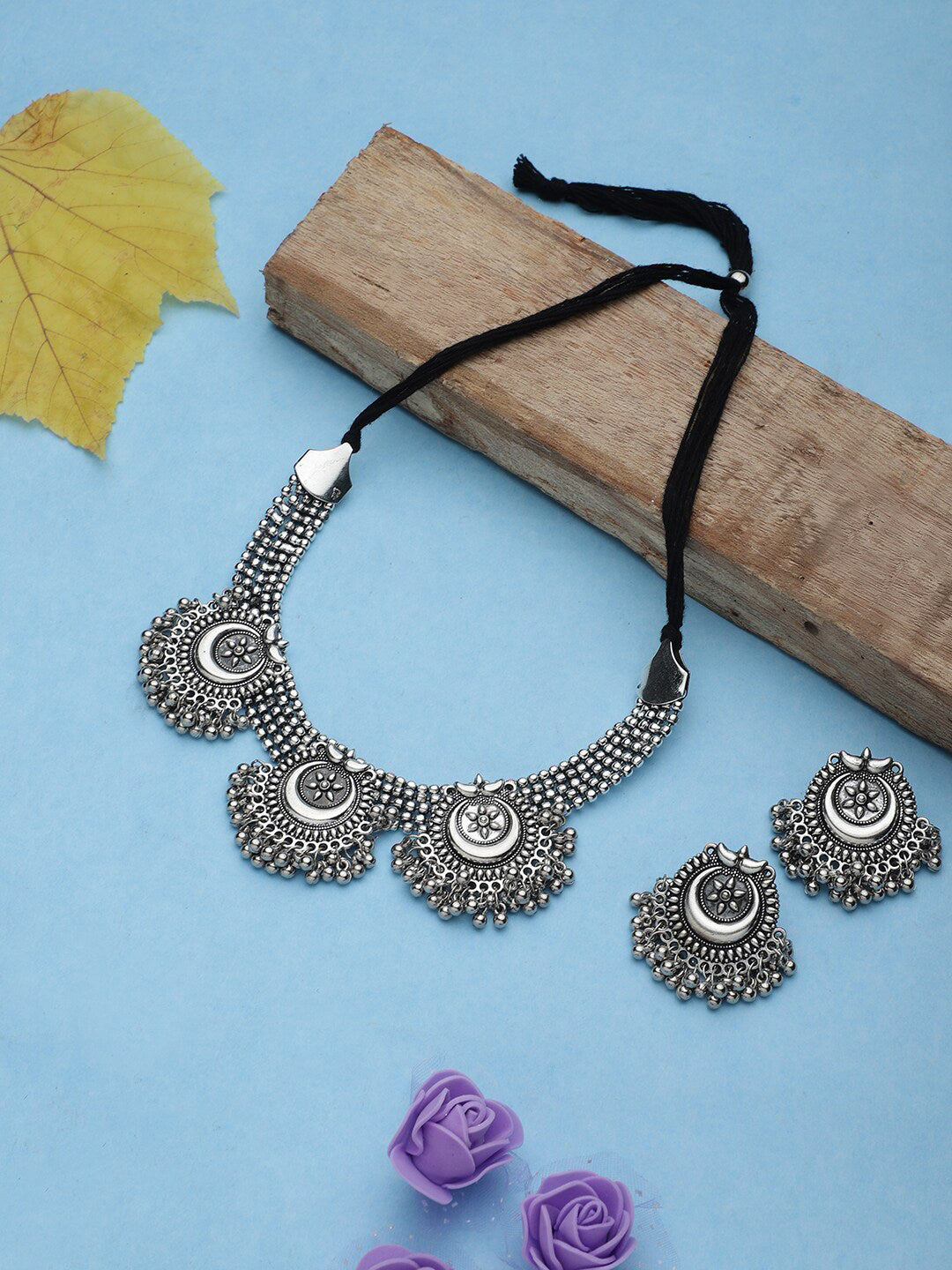 Cardinal Silver Oxidized Jewellery Set - Distacart