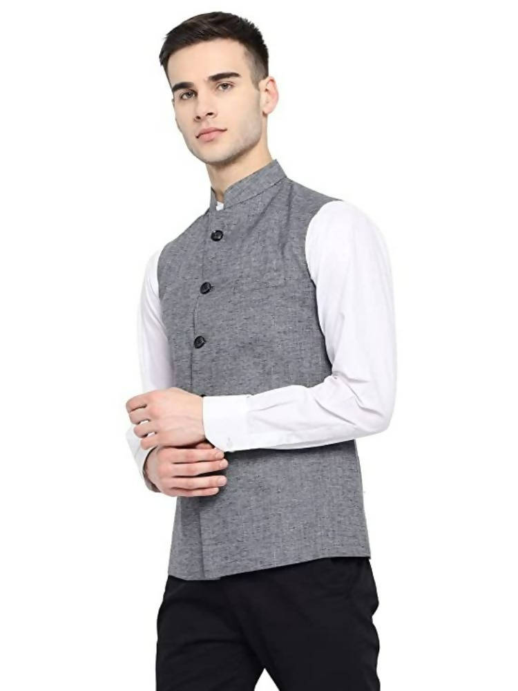 Vastraa Fusion Men's Assorted Dots Blended Festive Nehru Jacket - Distacart