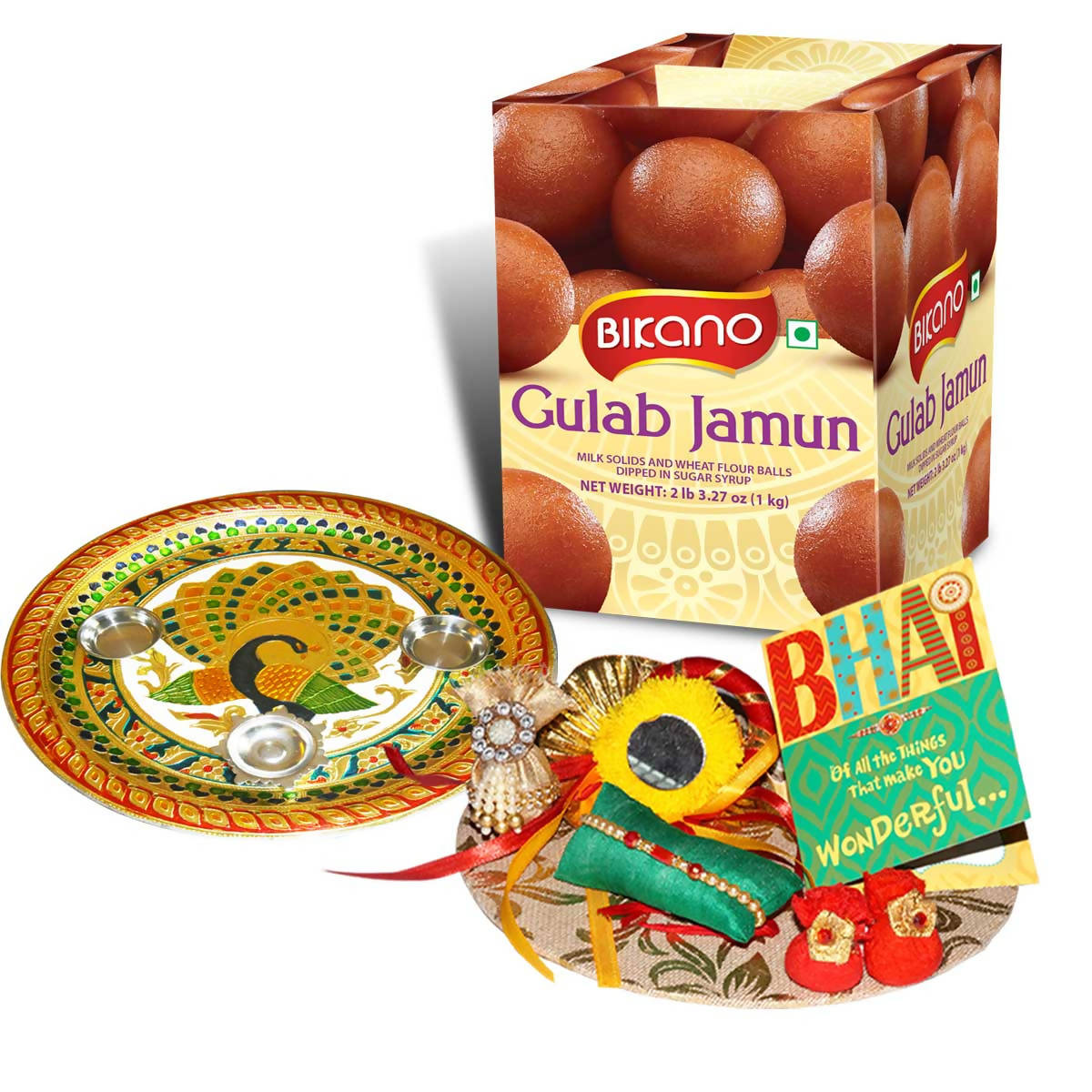 Bikano Gulab Jamun Rakhi Puja Thali Gifts - Distacart