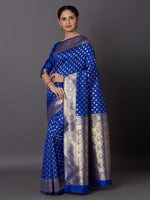 Thumbnail for Mitera Blue Woven Design Kanjeevaram Saree - Distacart