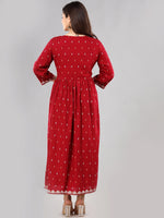 Thumbnail for Kalini Women Maroon Ethnic Motifs Kurta - Distacart