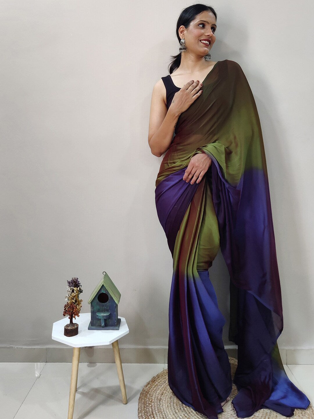 Mitera Ombre Dyed Ready to Wear Saree - Distacart