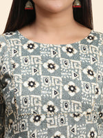 Thumbnail for Kalini Floral Printed Round Neck Kurta with Trousers - Distacart