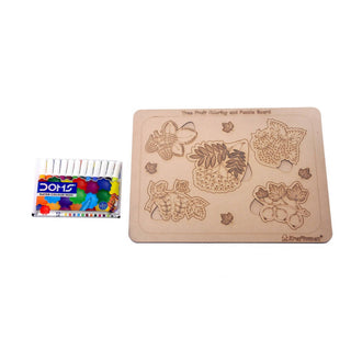 Kraftsman Tree Fruits with Leaves Puzzle Board | Color Kit included - Distacart