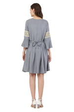 Thumbnail for PAVONINE Grey Color Rayon Fabric Printed Short Midi For Girls - Distacart