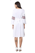 Thumbnail for PAVONINE White Color Rayon Fabric Printed Short Midi For Girls - Distacart