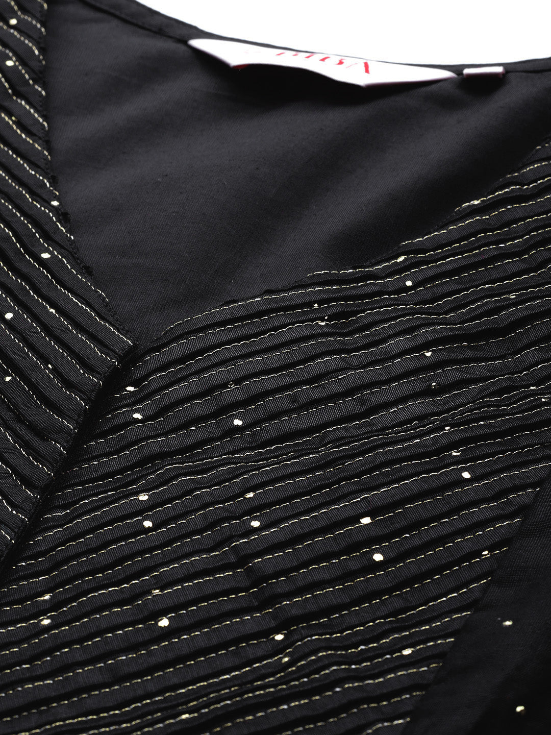 Biba Women Black Embellished Kurti with Palazzos - Distacart