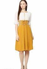 Thumbnail for PAVONINE Mustard Color Kansai Midi For Girls - Distacart