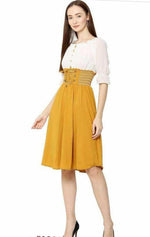 Thumbnail for PAVONINE Mustard Color Kansai Midi For Girls - Distacart