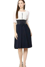 Thumbnail for PAVONINE Navy Blue Color Kansai Midi For Girls - Distacart