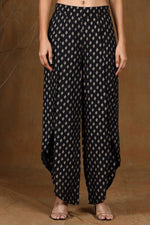 Thumbnail for Juniper Women's Black Rayon Printed Tulip Dhoti Pant - Distacart