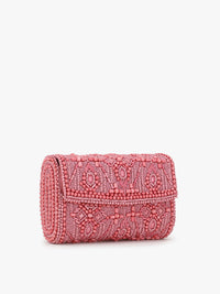 Thumbnail for Anekaant Pink Embellished Foldover Clutch - Distacart