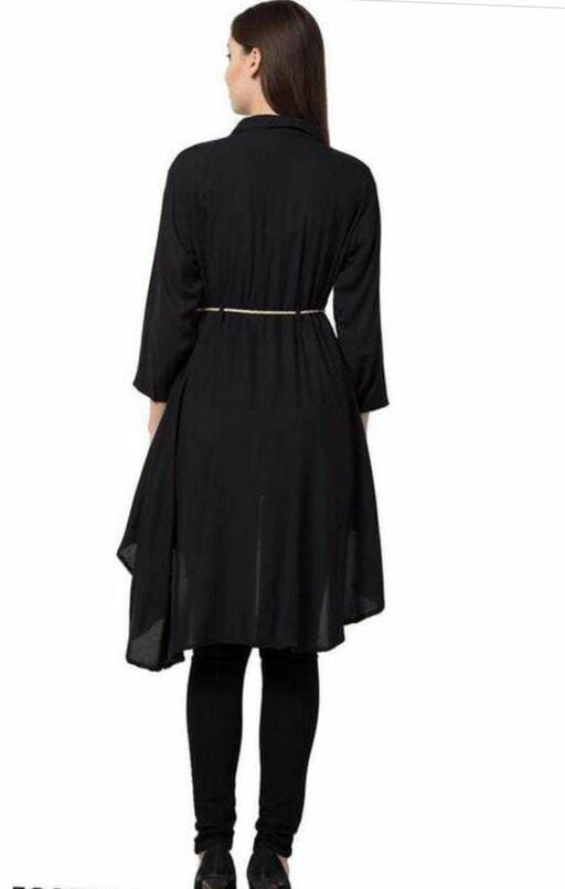PAVONINE Black Color High-Low Midi For Girls - Distacart