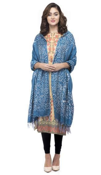 A R Silk Women's Cotton Batik Print Ocean Blue Regular Dupatta