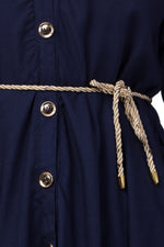 Thumbnail for PAVONINE Navy Blue Color High-Low Midi For Girls - Distacart