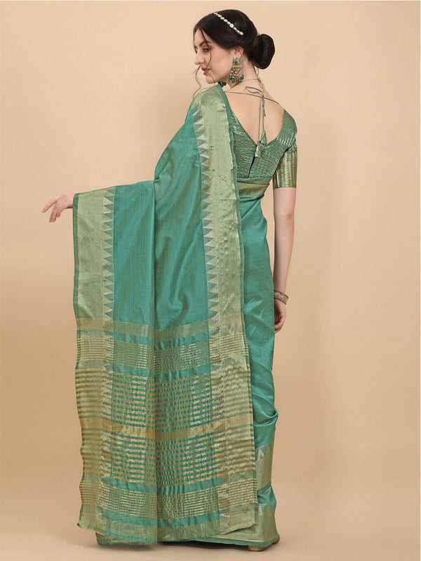 Kalini Rama Woven Design Embellished Zari Silk Blend Banarasi Saree - Distacart