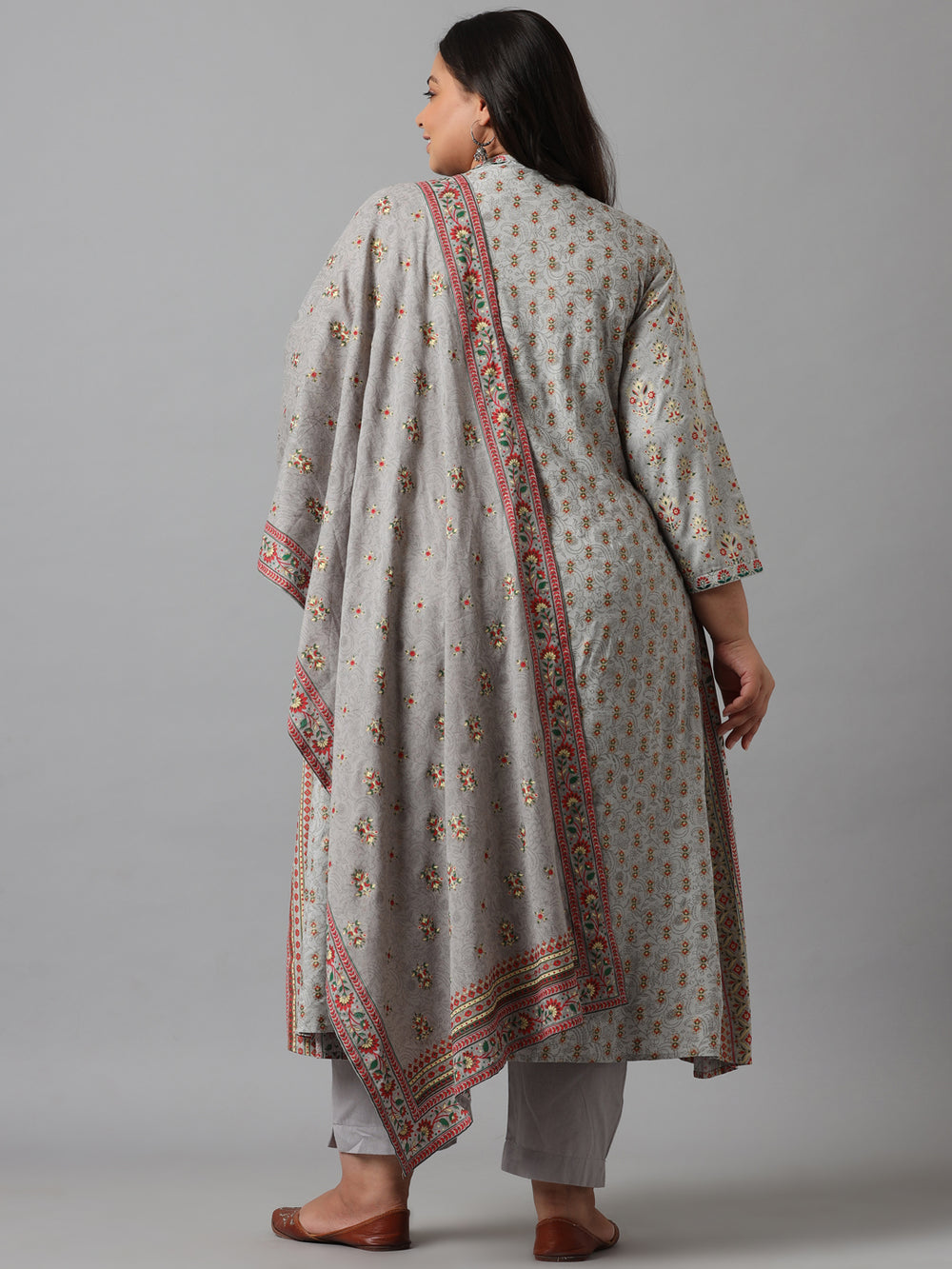 Juniper Women`s Grey Rayon Daily Wear Printed A-line Kurta Sets - Distacart