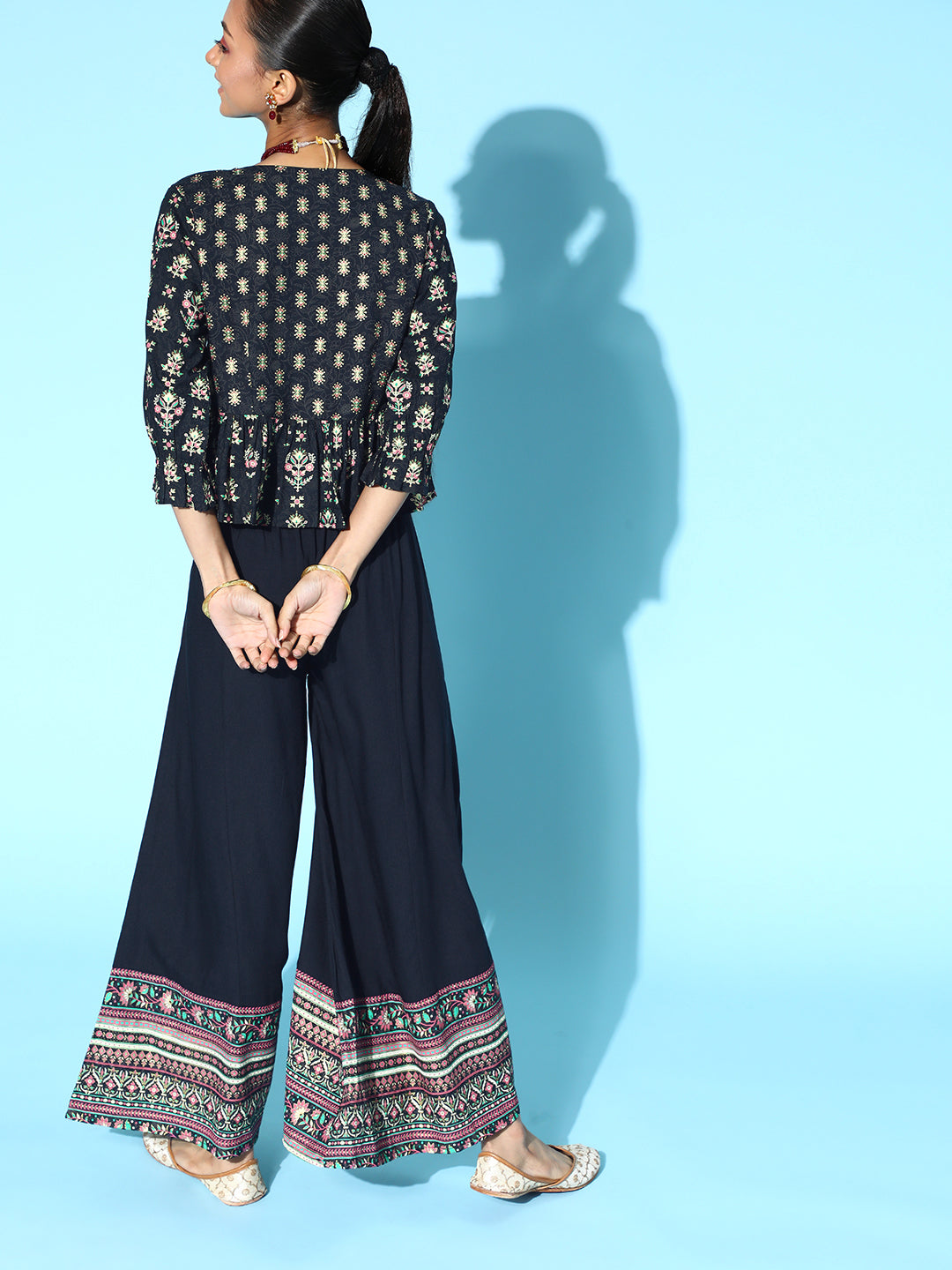 Juniper Womens Black Floral Printed Rayon Clothing Set - Distacart