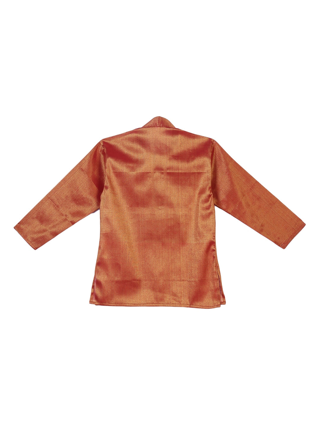 Sethukrishna Boys Rust Orange & White Solid Kurta with Pyjamas - Distacart