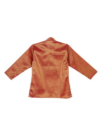 Thumbnail for Sethukrishna Boys Rust Orange & White Solid Kurta with Pyjamas - Distacart