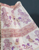 Thumbnail for Cream Colour Block Print Crocia Mulmul Cotton Saree By Gayathri Reddy Designer Studio - Distacart