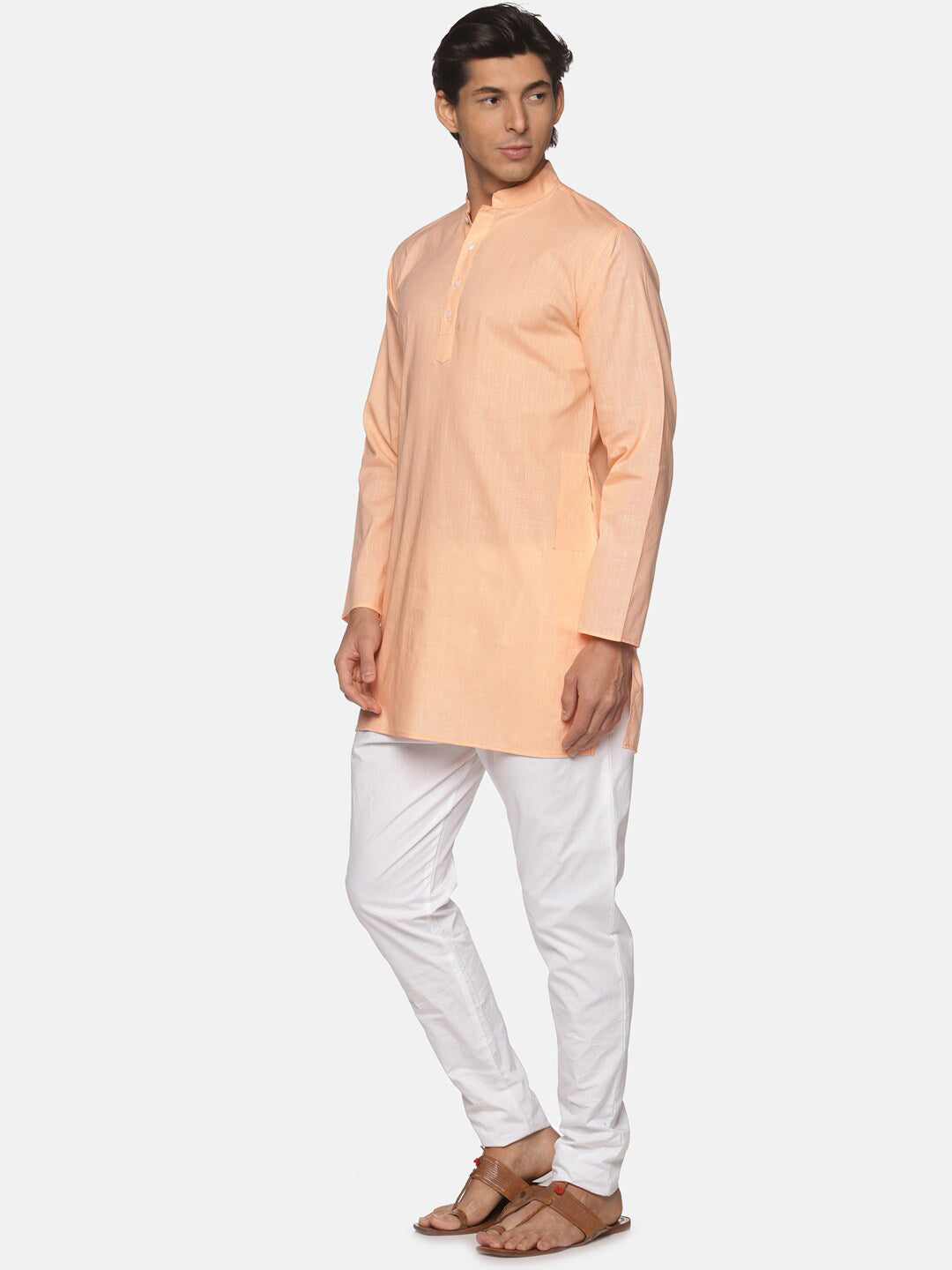 Sethukrishna Men Orange Pure Cotton Kurta with Pyjamas - Distacart