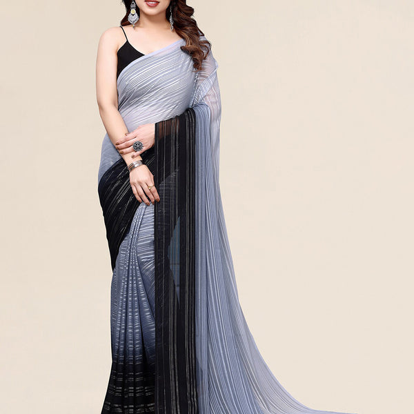 Kalini Striped Satin Saree - Distacart