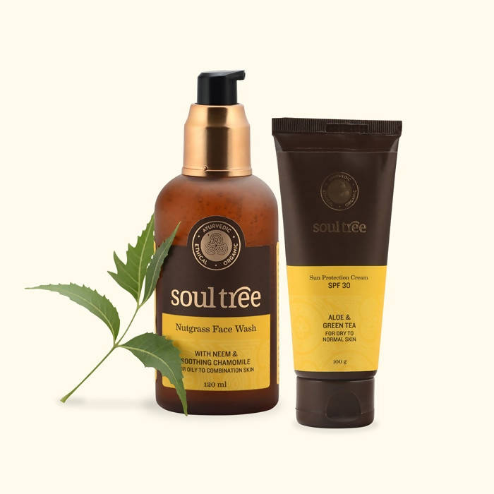 Soultree Nutgrass Face Wash & Sun Protection Cream Spf 30 Set