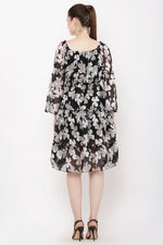 Thumbnail for PAVONINE Black Color Flower Notch Midi For Girls - Distacart