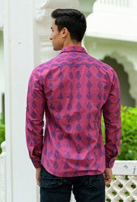 Thumbnail for NOZ2TOZ Men Spread Collar Floral Printed Casual Cotton Shirt - Pink - Distacart