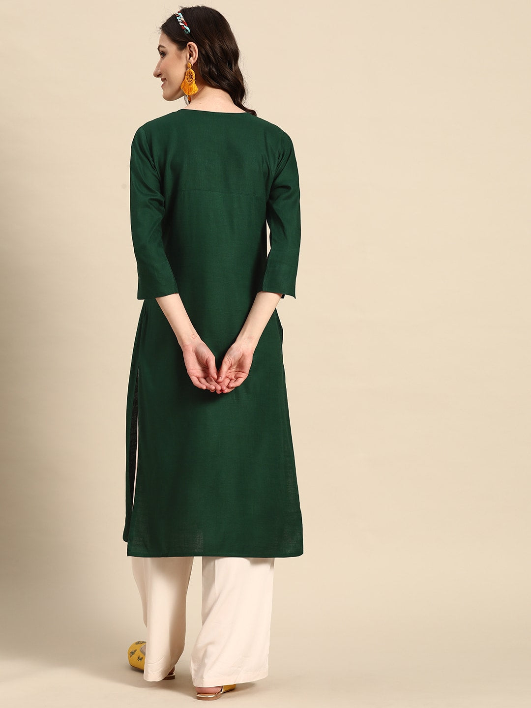 Sangria Ethnic Motif Embroidered Thread Work Thread Work Kurta - Distacart