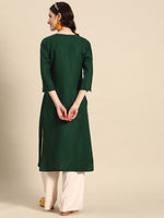Thumbnail for Sangria Ethnic Motif Embroidered Thread Work Thread Work Kurta - Distacart
