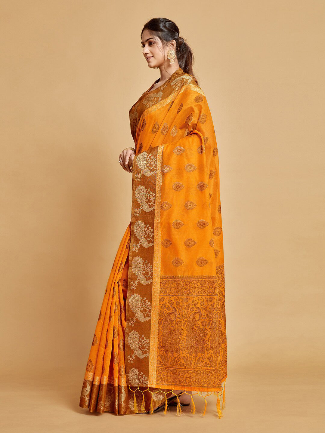 Sangria Ethnic Motifs Woven Design Art Silk Banarasi Saree - Distacart