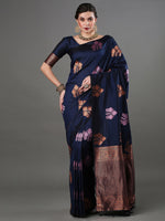 Thumbnail for Mitera Floral Woven Design Zari Banarasi Saree - Distacart