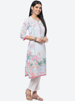 Thumbnail for Biba Women Floral Printed Kurta With Trousers & Dupatta - Distacart
