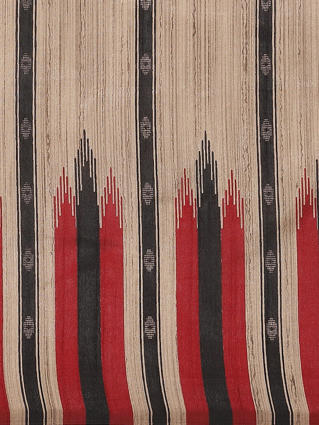Saree Mall Beige & Black Striped Bhagalpuri Saree - Distacart