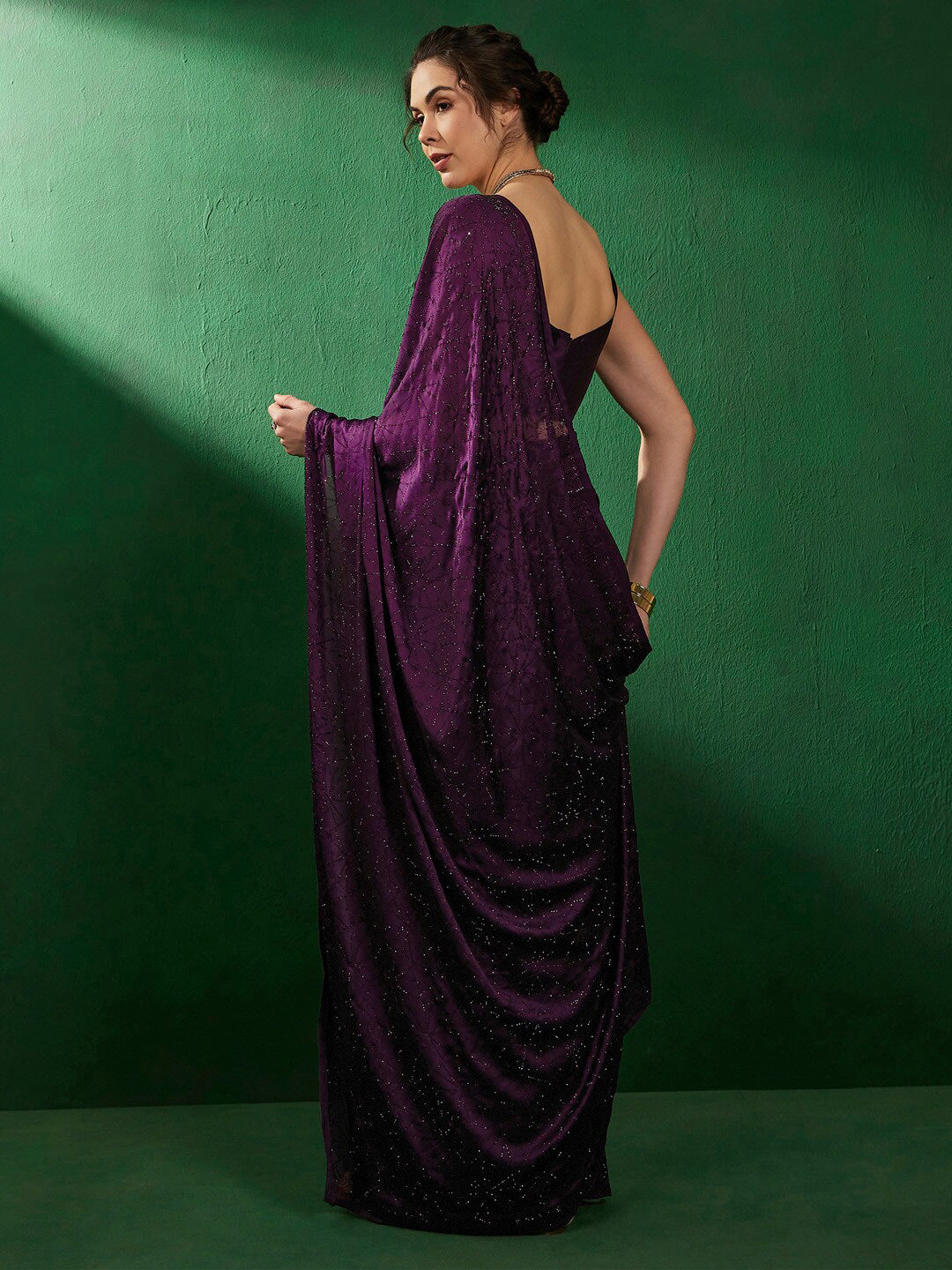 Sangria Embellished Beads and Stones Sarees - Distacart