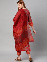 Thumbnail for Kalini Women Floral Printed Kurta With Trousers & Dupatta - Distacart