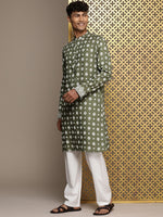 Thumbnail for House of Pataudi Jashn Ethnic Motifs Printed Kurta - Distacart