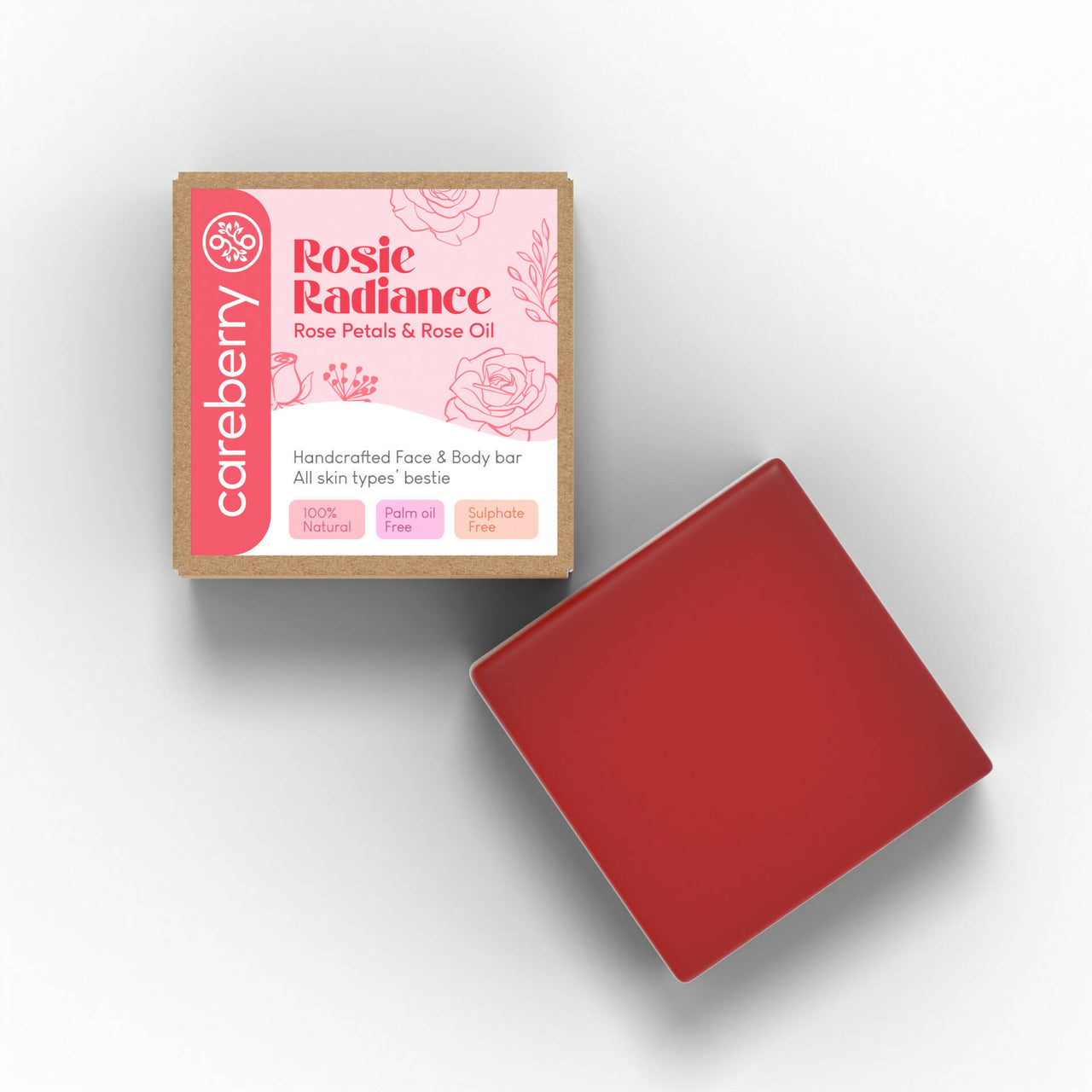 Careberry Rosy Radiance Handcrafted Face & Body Bar - Distacart